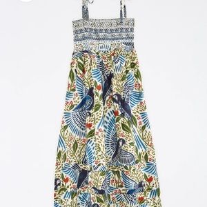 Farm Rio Macaw Flight Smocked Maxi Dress, size M